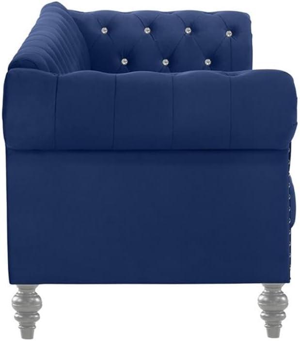 New Classic Furniture Emma Crystal Velvet Fabric Chair in Royal Blue