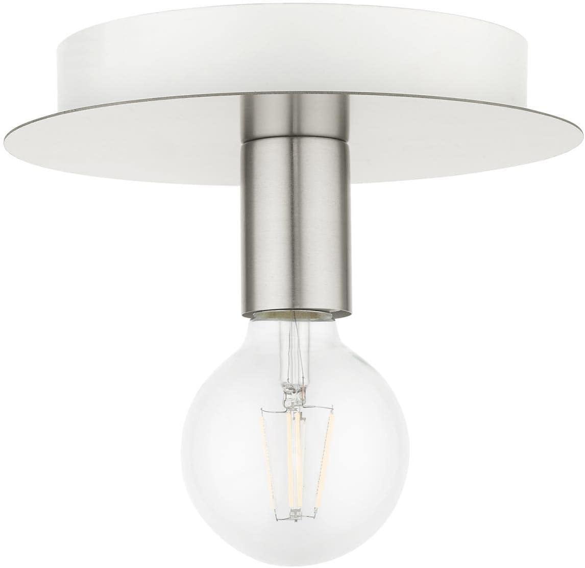 Livex Lighting Hillview 1 - Light Flush Mount in  Brushed Nickel