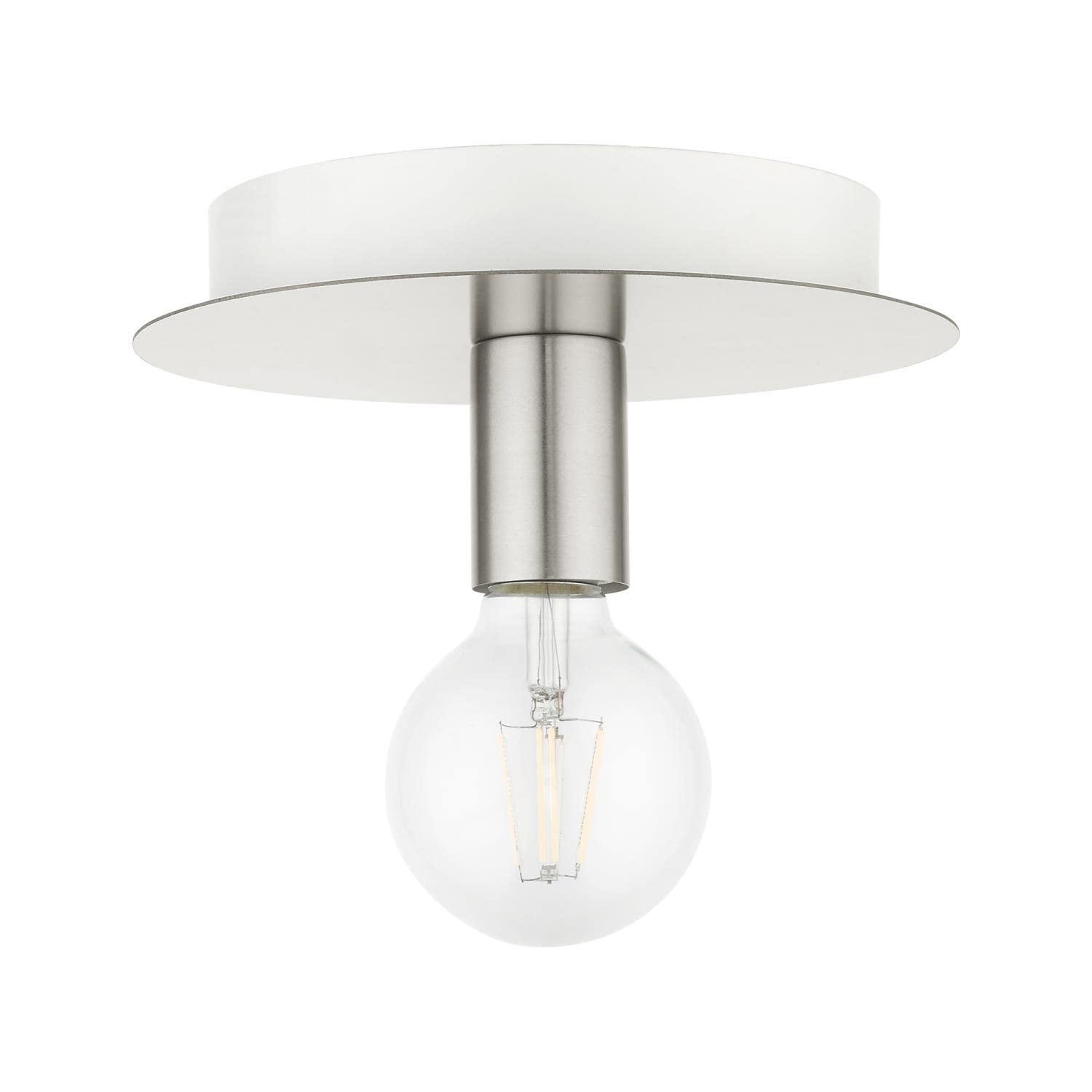 Livex Lighting Hillview 1 - Light Flush Mount in  Brushed Nickel
