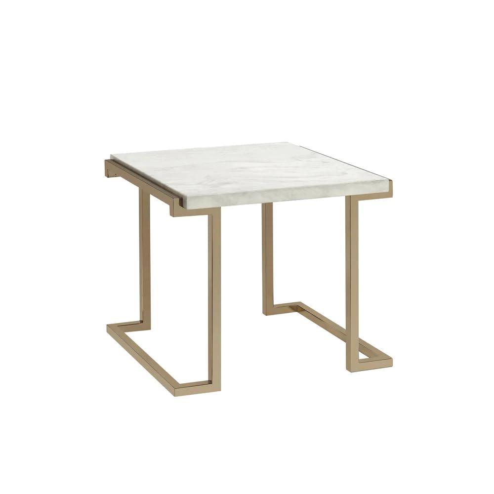 Adrinfly Boice II Coffee Table in Faux Marble & Champagne 82870