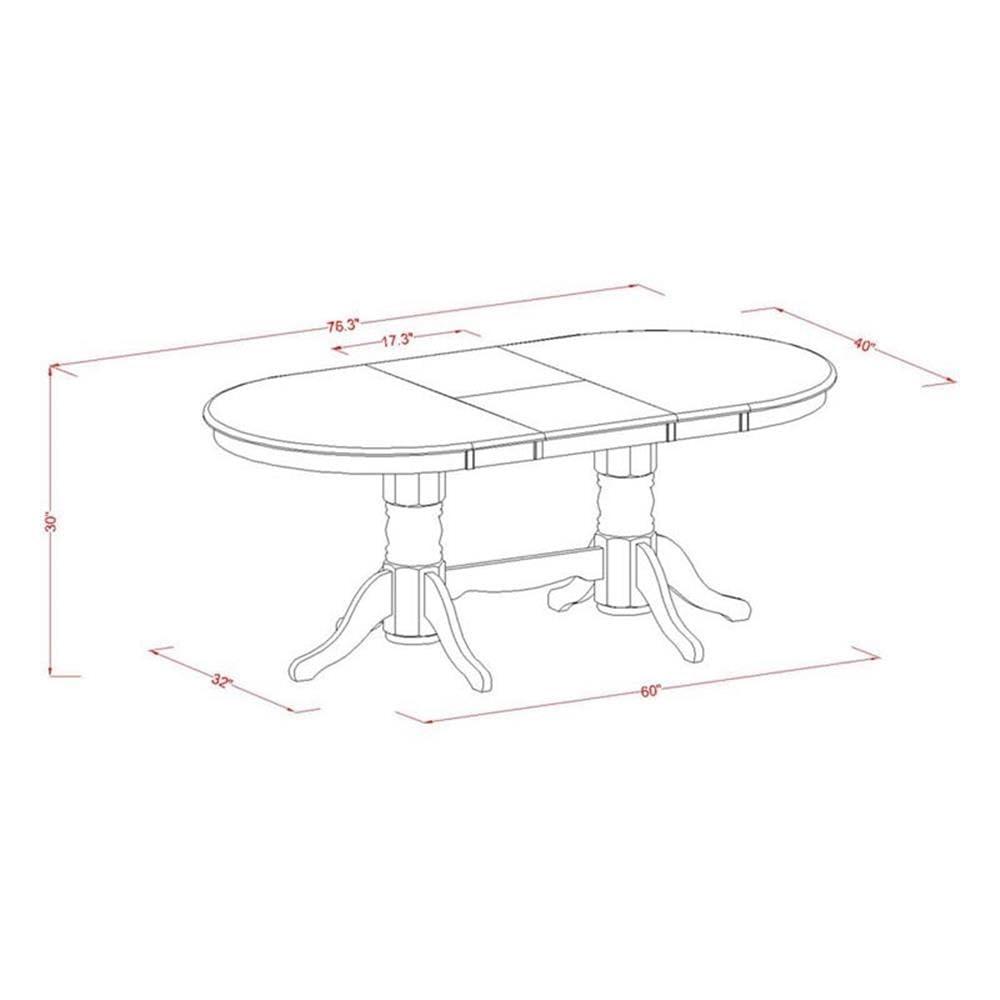 East West Furniture Vancouver 7-piece Wood Dining Room Set in Espresso
