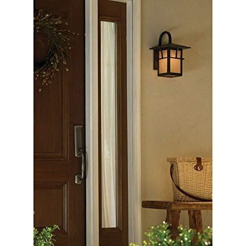 Medford Lakes 1-Light Statuary Bronze Outdoor 17 in. Wall Lantern Sconce with LED Bulb