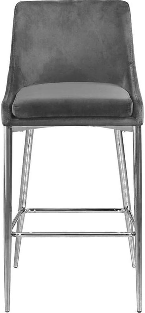 Meridian Furniture,Karina Grey Velvet Stool, Set of 2