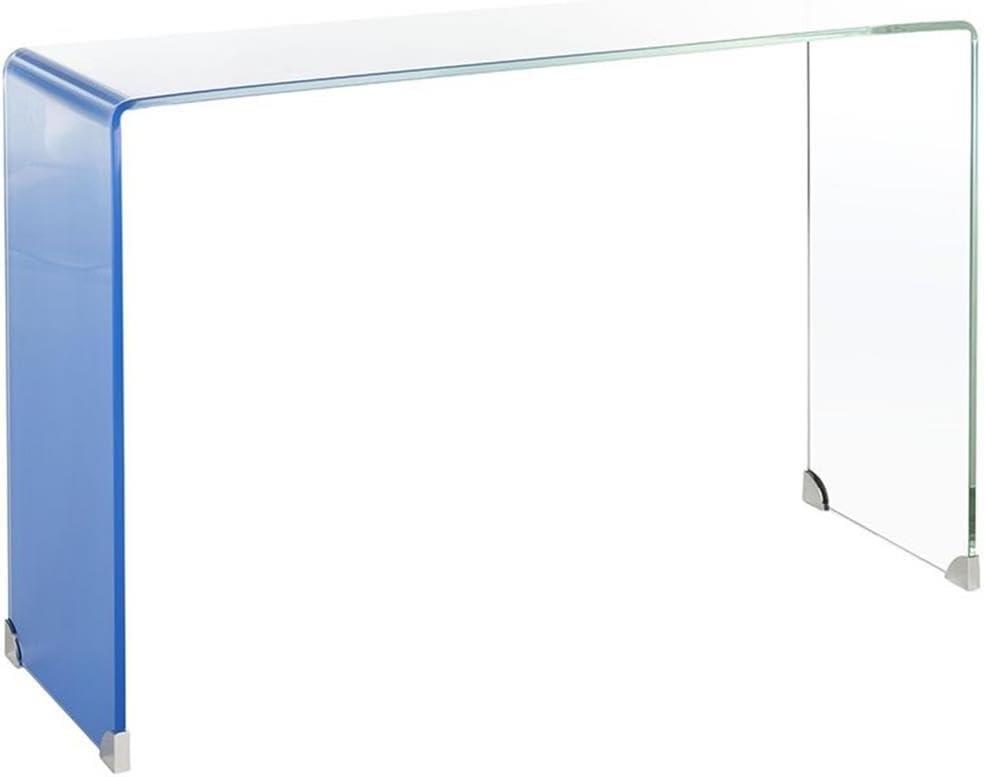 Crysta Ombre Glass Console Table - Clear/Blue - Safavieh