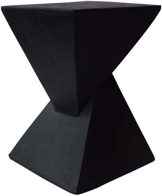 Black Twisted Hourglass Lightweight Concrete Accent Table