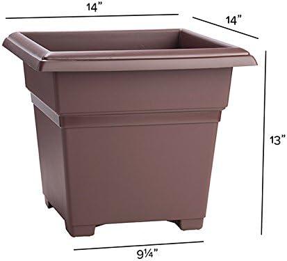 Novelty Countryside Square Tub Planter, Brown, 14 Inch