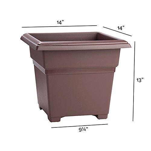 Novelty Countryside Plastic Square Tub Planter, Brown, 14in