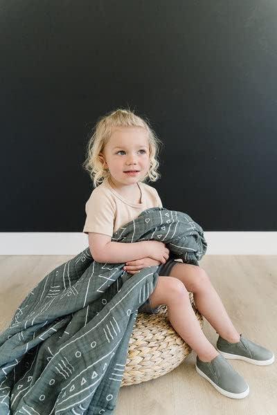 Mebie Baby Muslin Quilt, Taupe Checkered, 100% Cotton Blanket for Girls and Boys, Newborns, Babies, Toddlers, Soft Swaddle, 47"x47"