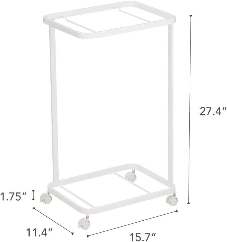 White Steel Laundry Cart with Wheels for Tosca Baskets