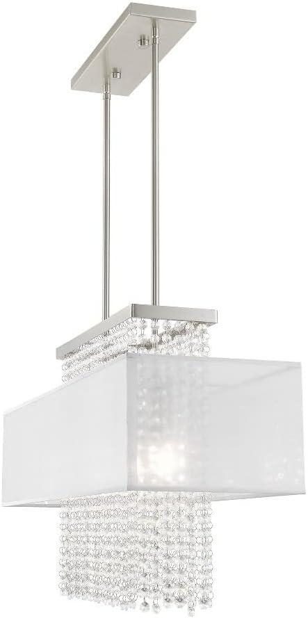 Bella Vista Brushed Nickel 3-Light Crystal Chandelier