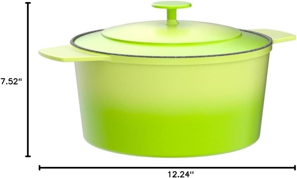 Granitestone Dutch Oven 5 Qt Cooking Pot With Lid Nonstick Ceramic Hot Pot Cast Aluminum Induction Safe Stock Pot, Green