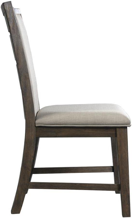 Jasper Slat Back Side Chair Set Toasted Walnut - Picket House Furnishings: Upholstered, Polyester, Wood Frame, 300lb Capacity