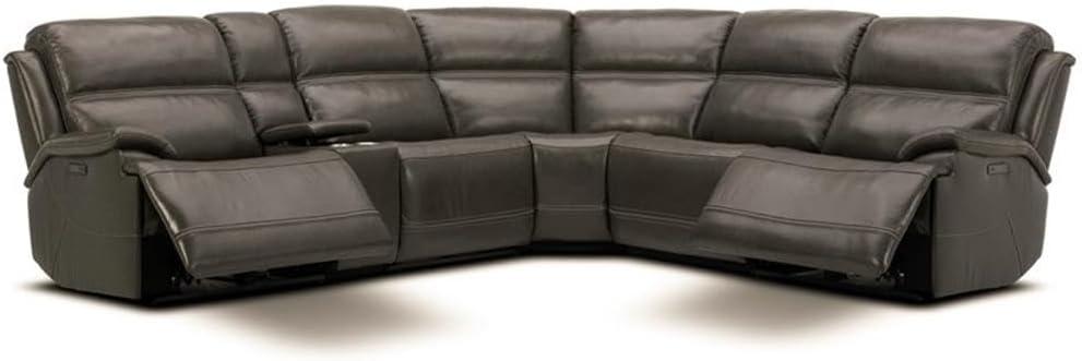 Liberty Furniture Bentley 6-Piece Leather Sectional in Graphite Gray