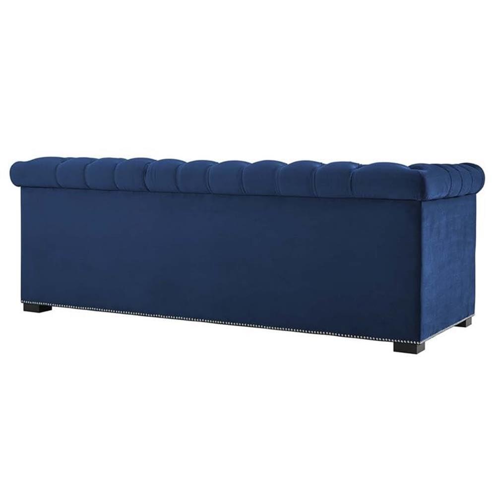 Modway Heritage Performance Velvet Sofa in Midnight Blue