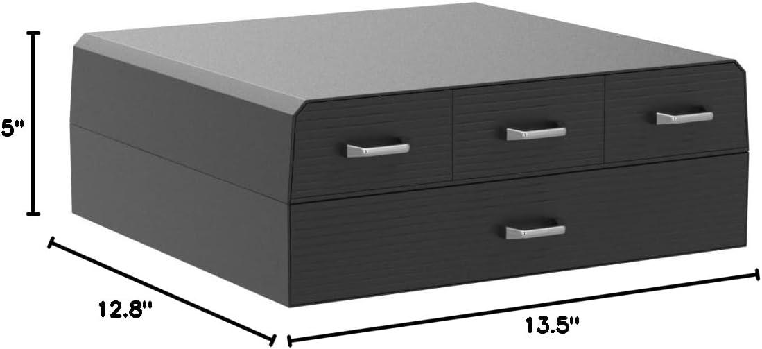 Black Plastic 2-Tier Coffee Pod Holder with 4 Drawers