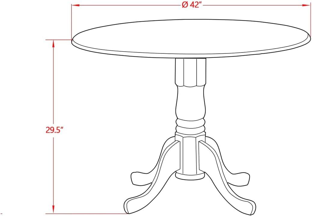 Linen White and Black Round Extendable Wood Dining Table