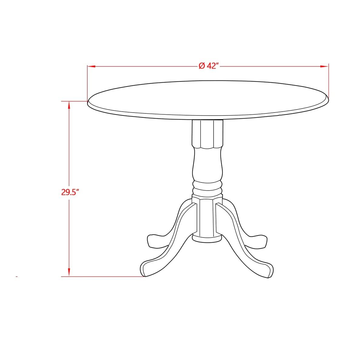 East West Furniture,Dining Table Walnut & Linen White