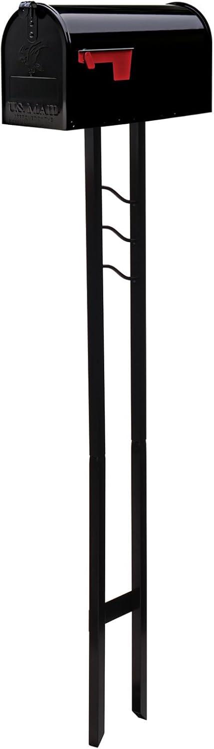 Mailbox-To-Go Classic Galvanized Steel Post Mount Mailbox, Black