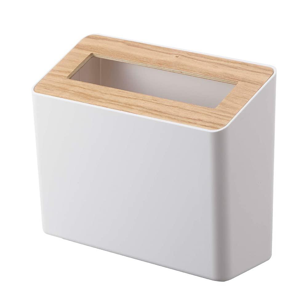 Ash & White Compact Tabletop Waste Bin with Removable Lid, 0.45 Gallons