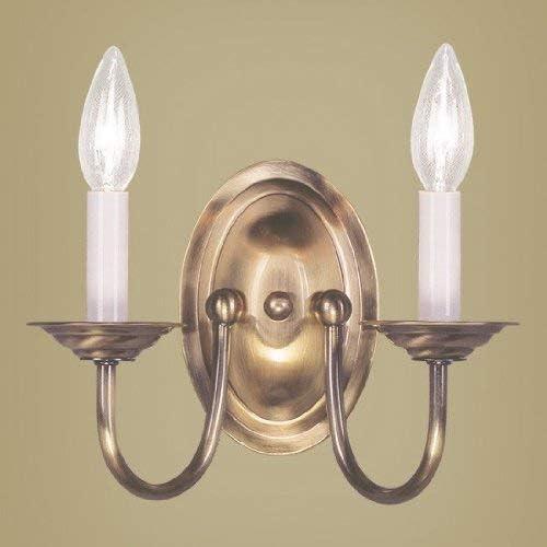 Elegant Antique Brass 2-Light Wall Sconce for Vanity