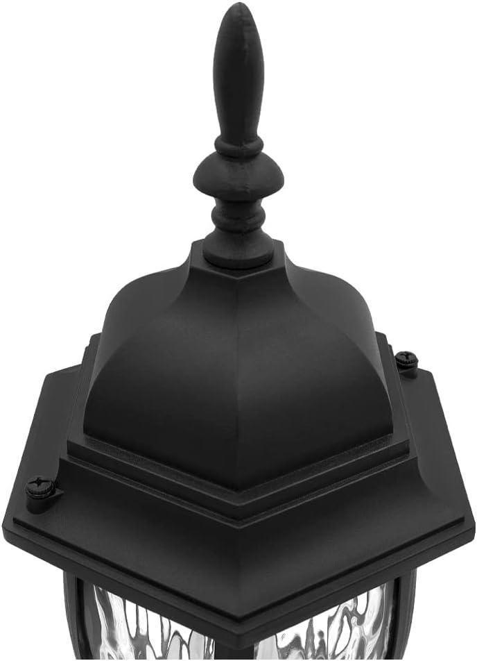 Maxxima LED Outdoor Post Light Pole Lantern with Water Glass, 900 Lumens, 3000K Warm White