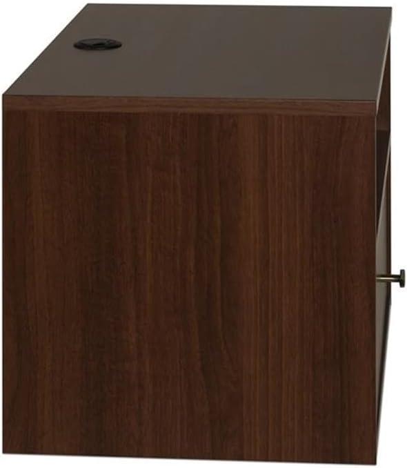 Floating 1 Drawer Nightstand with Open Shelf Cherry - Prepac: Laminated, Cable Management, Metal Glides