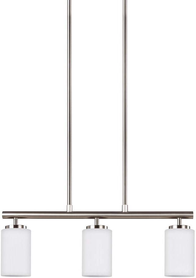 Sea Gull Lighting 66160-962 Oslo Three-Light Island Pendant Hanging Modern Light Fixture, Brushed Nickel Finish