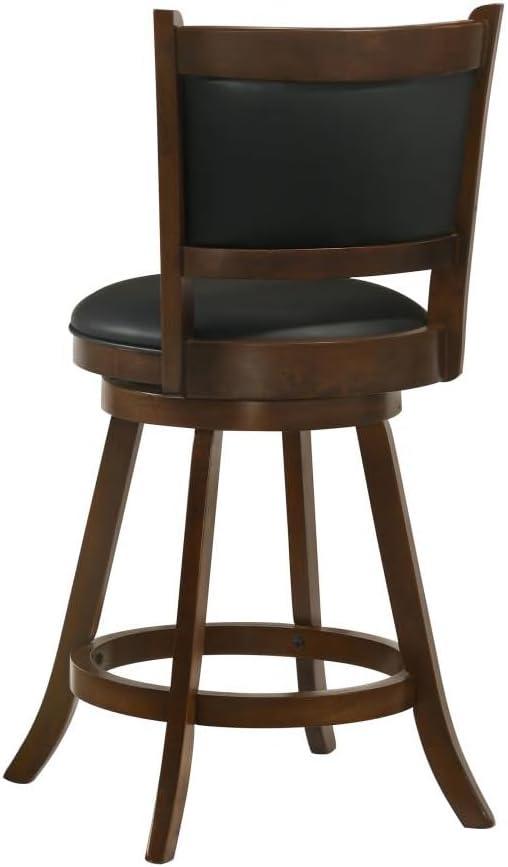 Coaster Upholstered Faux Leather Swivel Counter Height Stool in Black