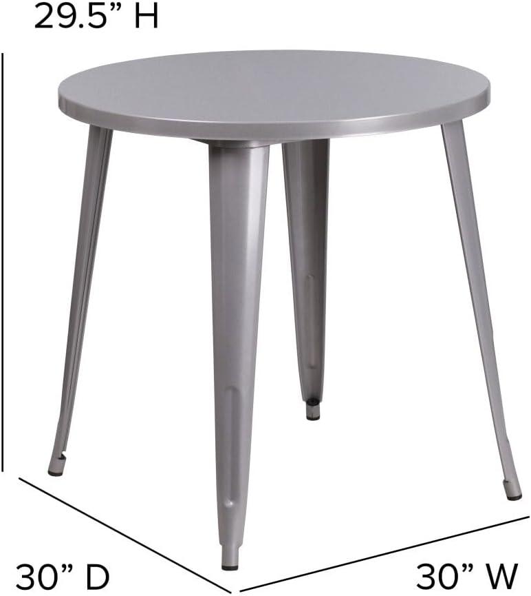 Flash Furniture Commercial Grade 30" Round Metal Indoor-Outdoor Table