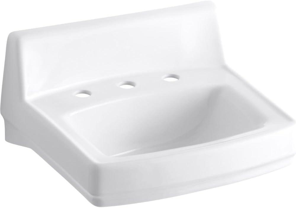Greenwich Vitreous China Rectangular Wall Mount Bathroom Sink with Overflow