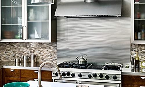 Currents Decorative Stainless Steel Kitchen Backsplash 30" x 48"