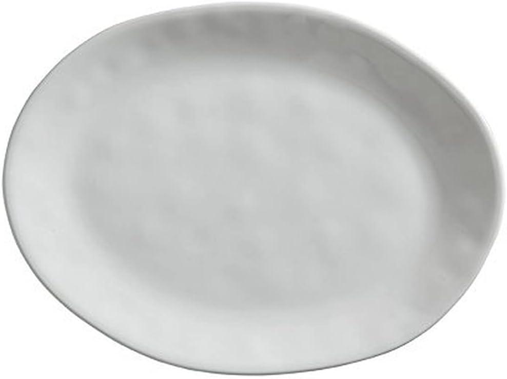 12" White Melamine Oval Serving Platter