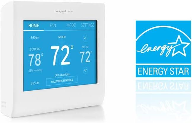 Honeywell Home RTH9600WF Smart Color Thermostat Energy Star Wi-Fi Programmable Touchscreen Alexa Ready - C-Wire Required, White