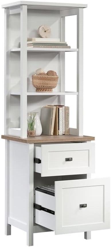 Cottage Road Storage Cabinet with Drawers White - Sauder: Coastal Design, Home Office Organizer