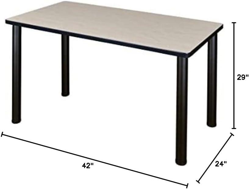 Maple and Black Adjustable Rectangular Training Table