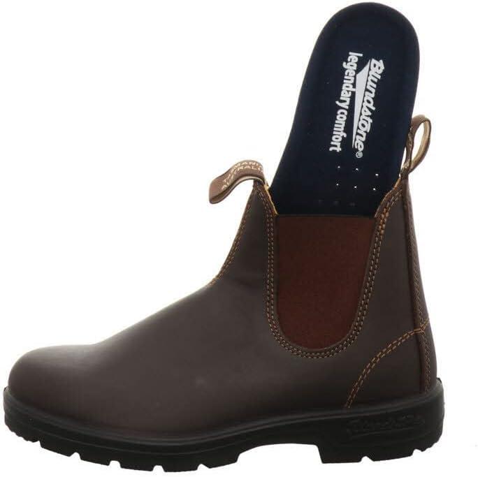Blundstone 550 Unisex Chelsea Boots, Premium Water Resistant Leather with a Cushioned Midsole and Elastic Side For Men and Women, Walnut Brown 10 AU