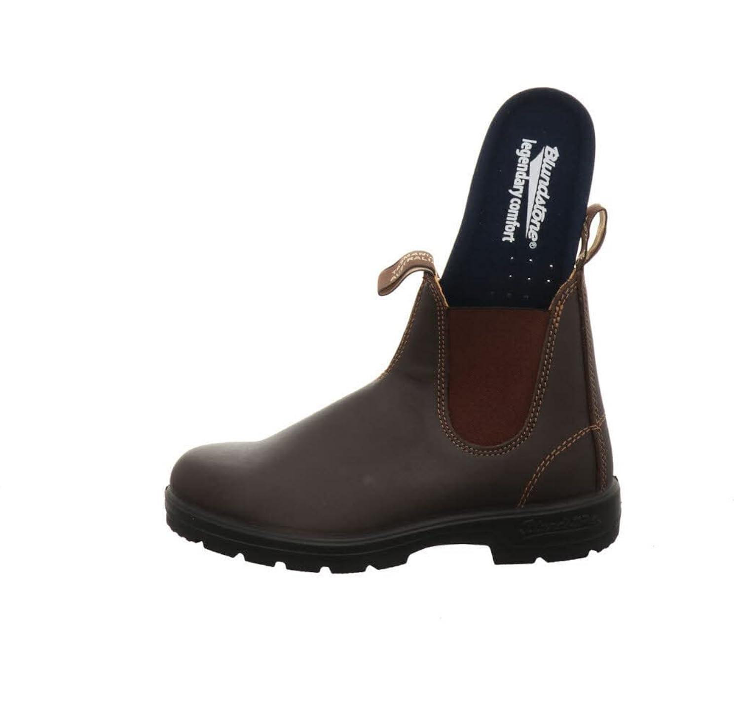 Blundstone 550 Unisex Chelsea Boots, Premium Water Resistant Leather with a Cushioned Midsole and Elastic Side For Men and Women, Walnut Brown 10 AU
