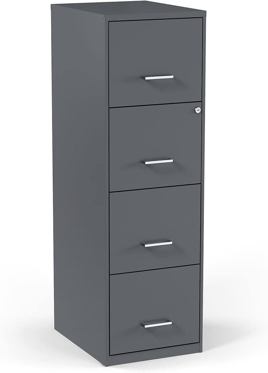 Staples 4-Drawer Vertical File Cabinet Charcoal Letter 18" D (52148) 16255/52148