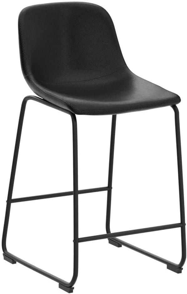 TAVR Dining Chairs Set of 2, Armless Counter Height Stools with Back Hold up to 500 lbs for Home, Kitchen, Dining Room, Bar, Coffee Shop, Industrial Vintage , Black