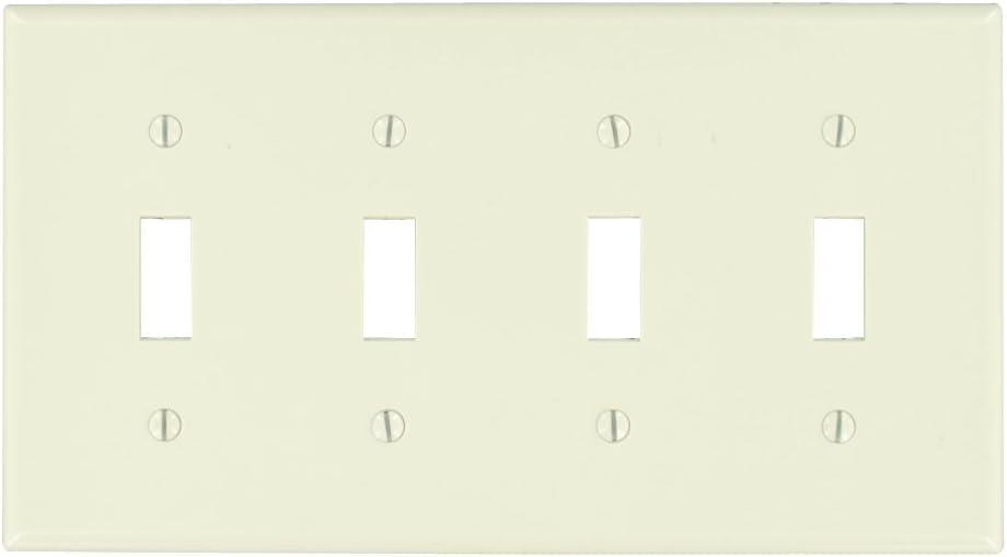 Leviton No Subject 4 - Gang Toggle Light Switch Standard Wall Plate
