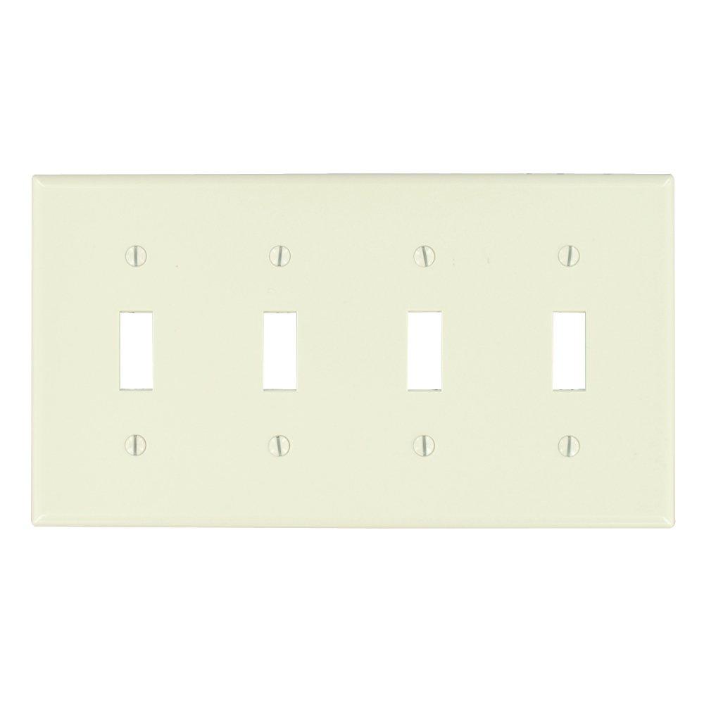 Leviton No Subject 4 - Gang Toggle Light Switch Standard Wall Plate