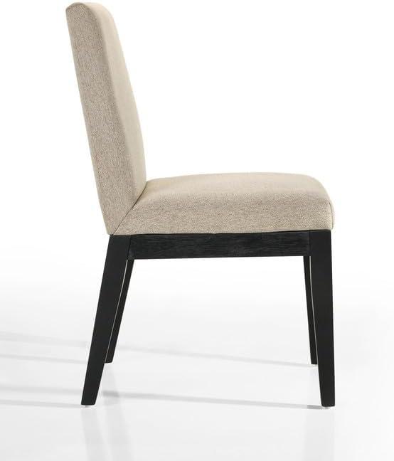 Jasper Ebony Black Wood 7-PC 59"Rd Dining Tbl.Set w/Pedestal Base+Fabric Chairs