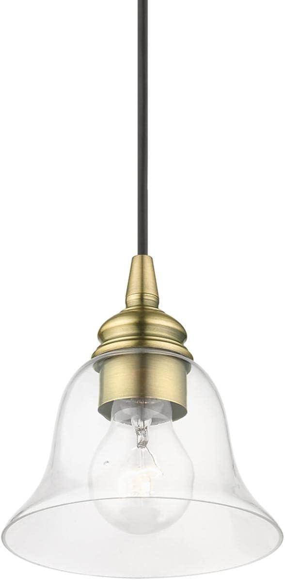 Livex Lighting Moreland 1 - Light Pendant in Antique Brass