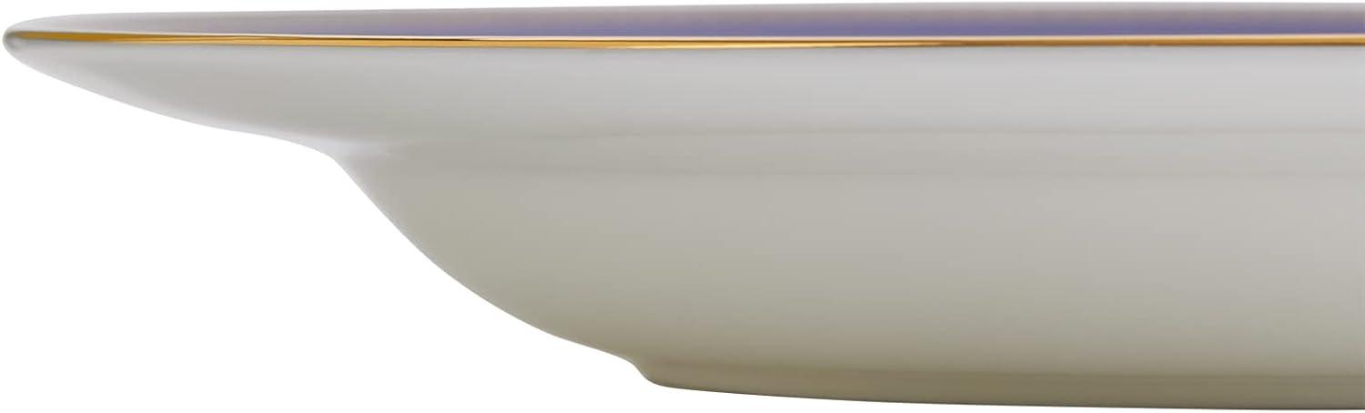 Navy and Gold Rim Porcelain Soup Bowl, 9-inch