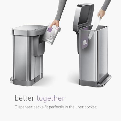 Simplehuman 58L / 15.3 Gallon Hands-Free Dual Compartment Recycling Kitchen Step Trash Can with Lid