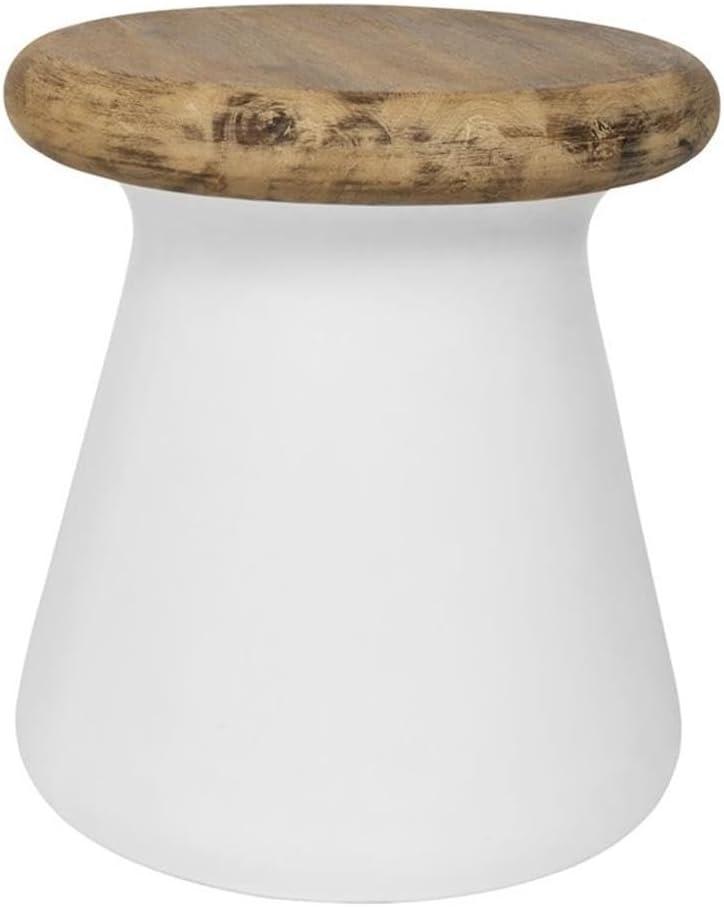 Safavieh Button Outdoor Modern Round Accent Table - Ivory