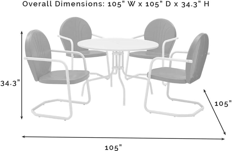 Griffith 5pc Outdoor Dining Set - Sky Blue - Crosley: Steel Frame, UV-Resistant, 4 Arm Chairs & Table