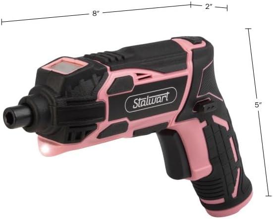 Stalwart 45pc 4V Cordless Screwdriver Set, Pink