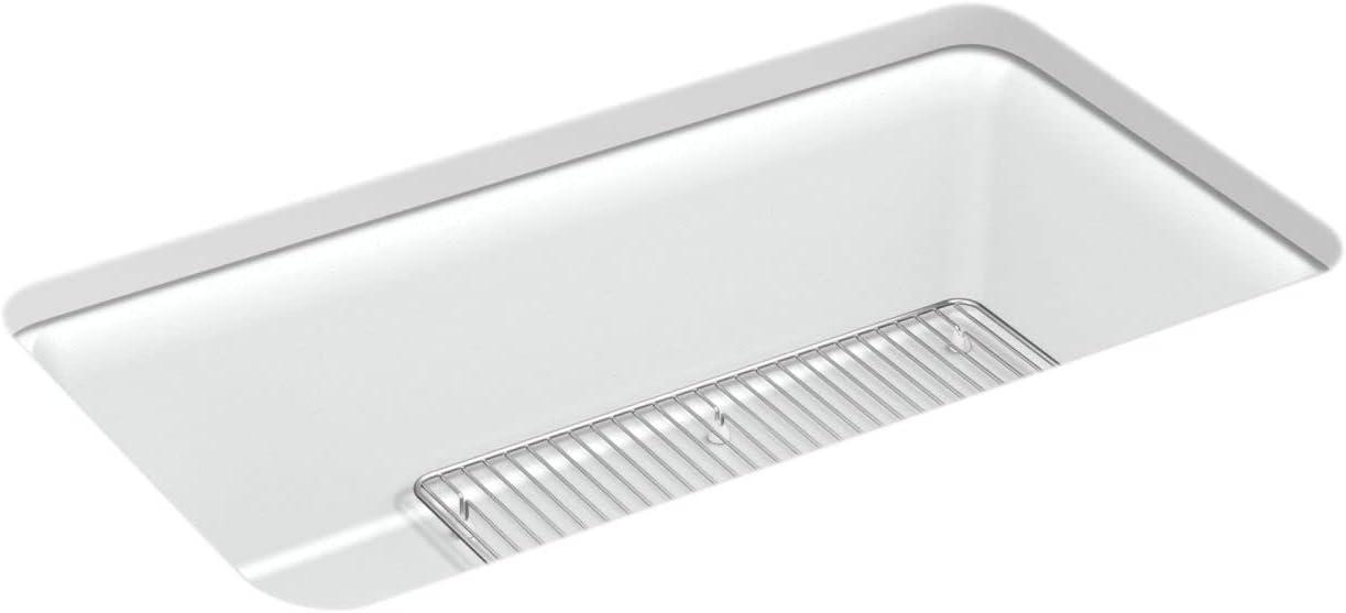 Cairn® 33-1/2" x 18-5/16" x 9-1/2" Under-Mount Single-Bowl Kitchen Sink with Basin Rack