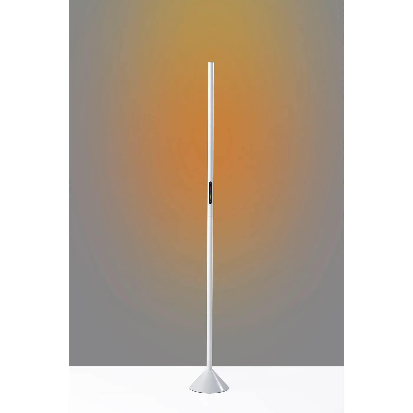 Matte White LED Floor Lamp with Slide Dimmer and RGB Switch